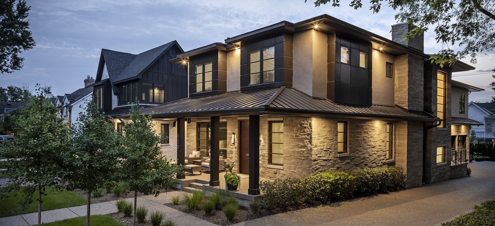 a house with trees in the background