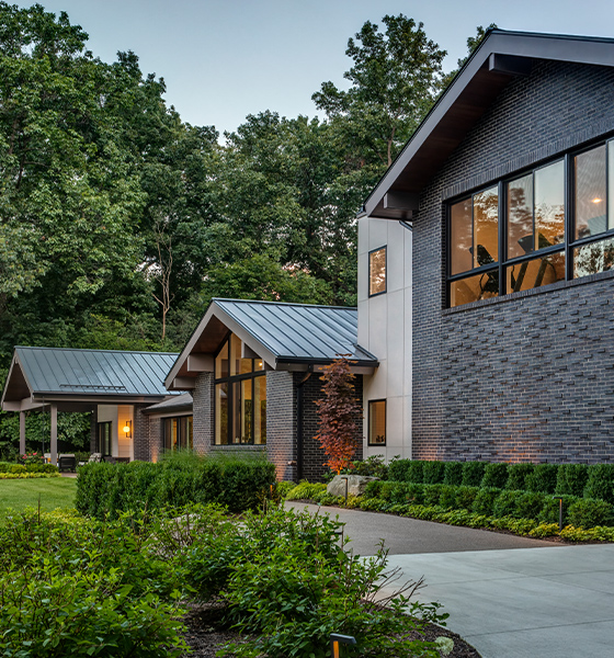 a house with trees in the background