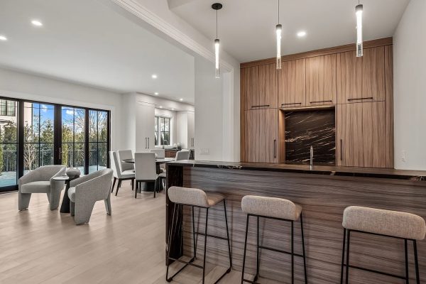 a room filled with furniture and a large window