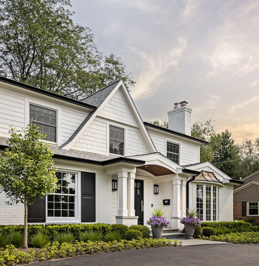 a small house in the background